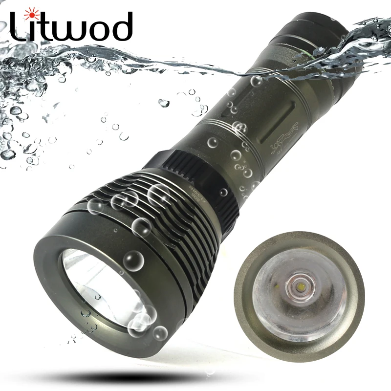 

Litwod Z20 XM-L L2/T6 5000LM Underwater LED Diving Flashlight Torch Brightness Waterproof 80m White Light LED Swimming Torch