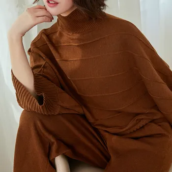 2020 Sale Turtleneck Cashmere Ms. Sweater Wide-legged Pants Suit Dress New Winter Show Thin Fashion Two-piece Loose Big Yards
2020 Sale Turtleneck Cashmere Ms. Sweater Wide-legged Pants Suit Dress New Winter Show Thin Fashion Two-piece Loose Big Yards