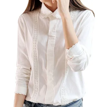 Lace Patchwork Long-sleeved Shirts Female Long Sleeves Lace Patchwork Turn-down Collar Shirts Sweet Girls Preppy Casual Blouse
Lace Patchwork Long-sleeved Shirts Female Long Sleeves Lace Patchwork Turn-down Collar Shirts Sweet Girls Preppy Casual Blouse