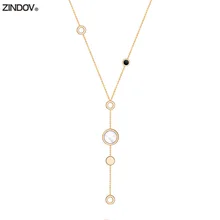 Длинное женское ожерелье ZINDOV из нержавеющей стали розовое