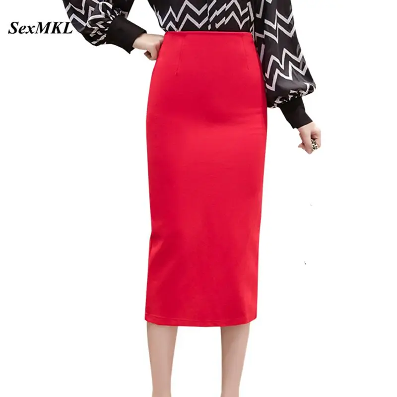 SEXMKL Plus Size Red Pencil Skirts Womens 2019 Spring Summer Mid Calf Black Skirt Office Lady Elegant High Waist Long Skirt Jupe
SEXMKL Plus Size Red Pencil Skirts Womens 2019 Spring Summer Mid Calf Black Skirt Office Lady Elegant High Waist Long Skirt Jupe