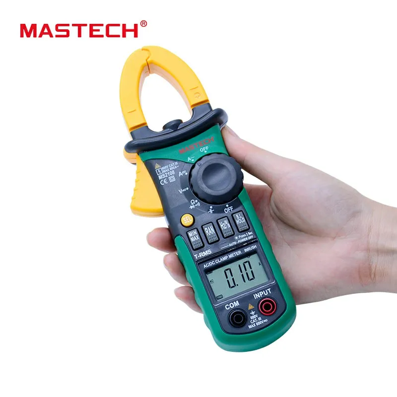 MASTECH MS2108 AC DC clamp meter T-RMS digital auto range multimeter Voltmeter Ammeter Capacitor Resistance tester
MASTECH MS2108 AC DC clamp meter T-RMS digital auto range multimeter Voltmeter Ammeter Capacitor Resistance tester