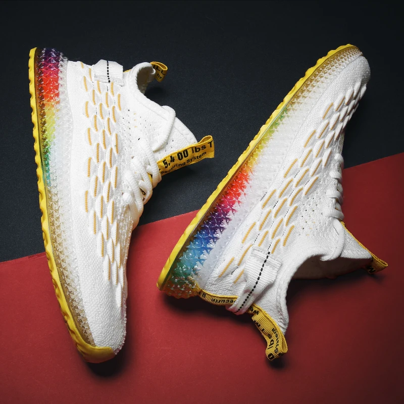 Colorful Men Sport Shoes Fashion 4D Dad Sneakers Flying Weaving Mesh Breathable Running Shoes Outdoor Footwear Zapatillas Hombre
Colorful Men Sport Shoes Fashion 4D Dad Sneakers Flying Weaving Mesh Breathable Running Shoes Outdoor Footwear Zapatillas Hombre