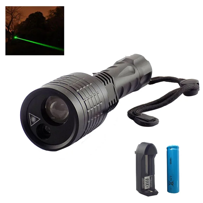 Led Flashlight with Green Laser pointer lazer light Search 2 in 1 Led light flash light lamps for hunting fishing 18650 Battery
Led Flashlight with Green Laser pointer lazer light Search 2 in 1 Led light flash light lamps for hunting fishing 18650 Battery