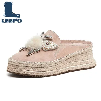 Genuine Leather Mules Shoes Women Luxury Brand Summer Outside Wedges Slippers Woman Pink Sandals Ladies High Heels Pumps
Genuine Leather Mules Shoes Women Luxury Brand Summer Outside Wedges Slippers Woman Pink Sandals Ladies High Heels Pumps