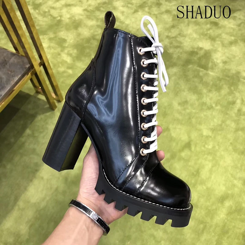 2018 shaduo women top quality Cowhide patent leather lace-up ankle boots platform high heel zipper motorcycle shoes 10.0cm
2018 shaduo women top quality Cowhide patent leather lace-up ankle boots platform high heel zipper motorcycle shoes 10.0cm