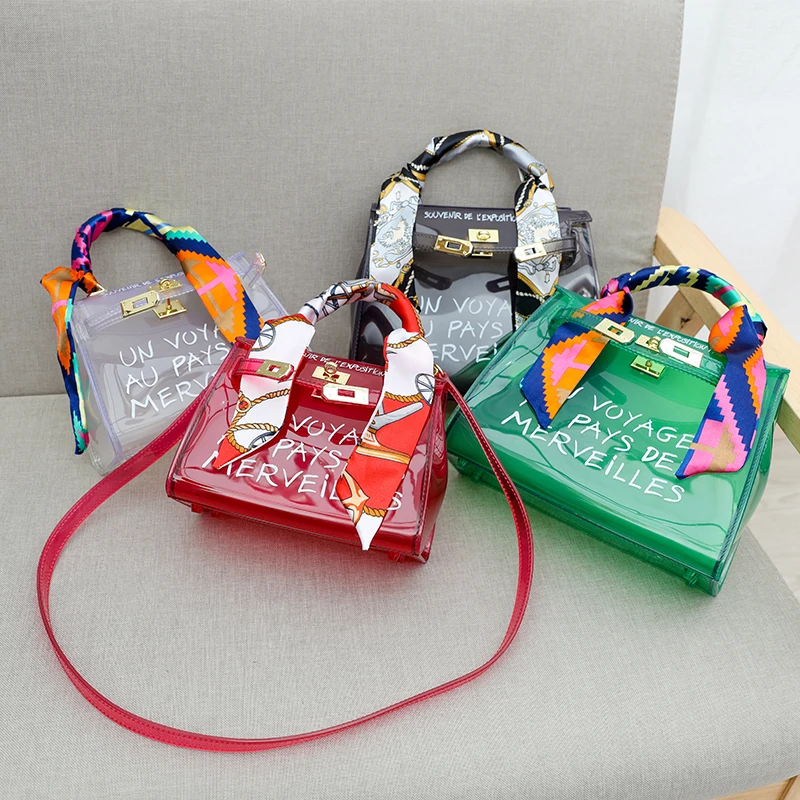 Un Voyage au Pays des Merveilles Clear Transparent PVC Shoulder Bags Women