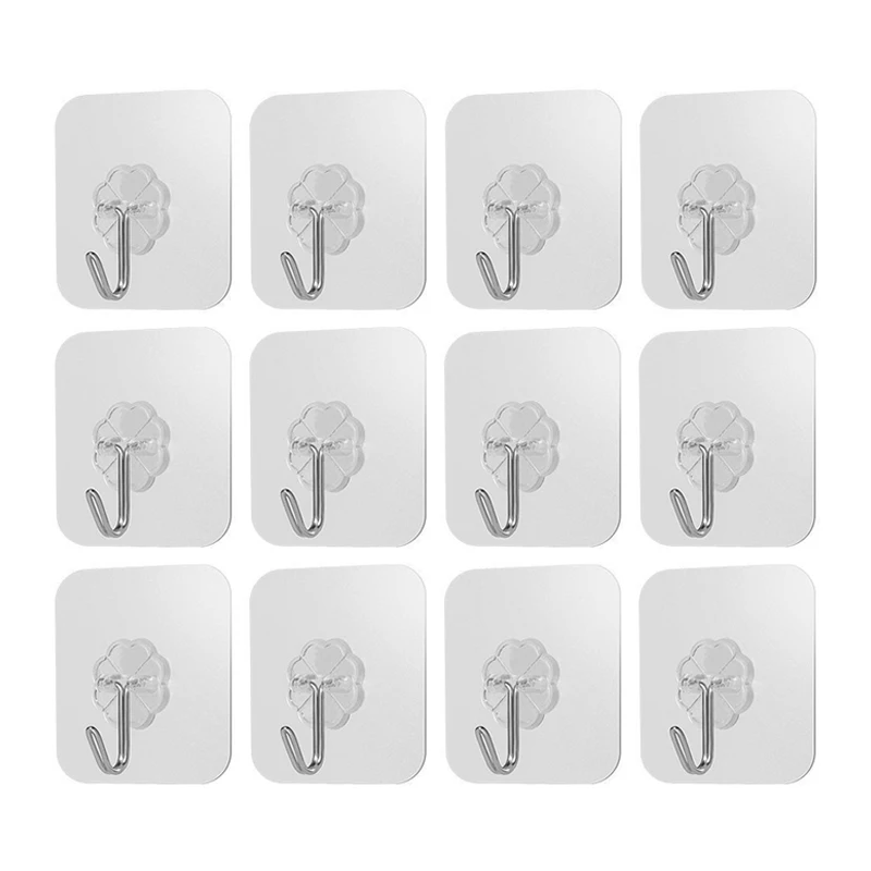 16 Pcs Plastic Super Sticky Heavy Load Hook can Reusable Use Transparent Magic for Home and Office
16 Pcs Plastic Super Sticky Heavy Load Hook can Reusable Use Transparent Magic for Home and Office