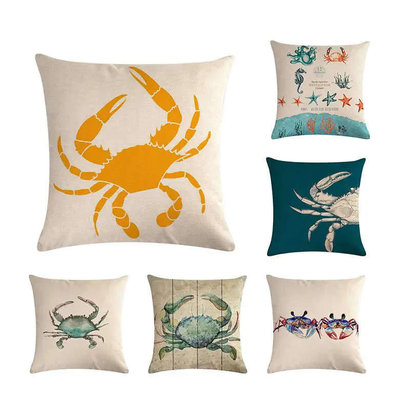 Pillow Cover wedding Home Decor Ocean Beach Sea Cotton Linen Seahorse crab animal print Sofa Throw Cushion Cover H721
Pillow Cover wedding Home Decor Ocean Beach Sea Cotton Linen Seahorse crab animal print Sofa Throw Cushion Cover H721
