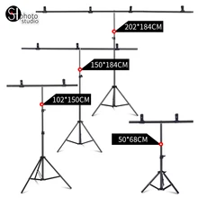 רקע תמיכה Stand מערכת T בצורת מסגרת רקע צילום רקע מסך ירוק מתכת רקע לצילום סטודיו(China)