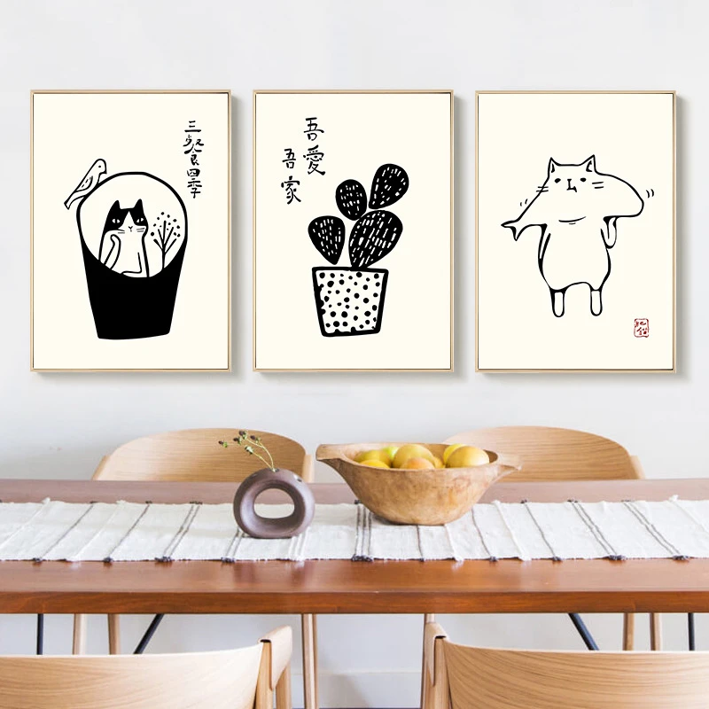 Japanese Style Fresh Restaurant Hotel Mural Cartoon Animals Cat And Fish Posters Prints Wall Art Pictures Cactus Canvas Painting
Japanese Style Fresh Restaurant Hotel Mural Cartoon Animals Cat And Fish Posters Prints Wall Art Pictures Cactus Canvas Painting