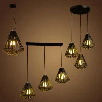 Diamond Pendant light retro geometric openwork 1/3 heads lamps bar iron living room restaurant minimalist personality ZH
Diamond Pendant light retro geometric openwork 1/3 heads lamps bar iron living room restaurant minimalist personality ZH