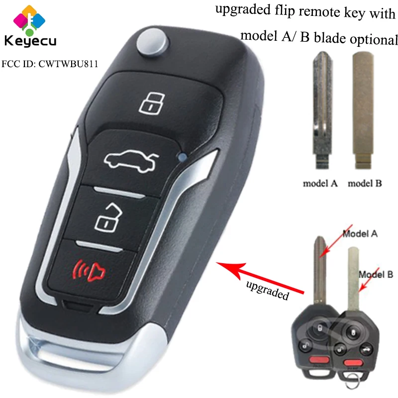 KEYECU Upgraded Flip Remote Car Key With 4 Btn 315MHz 4D82 Chip- FOB for Subaru Forester Impreza Legacy 2012-2017 FCC: CWTWBU811
KEYECU Upgraded Flip Remote Car Key With 4 Btn 315MHz 4D82 Chip- FOB for Subaru Forester Impreza Legacy 2012-2017 FCC: CWTWBU811