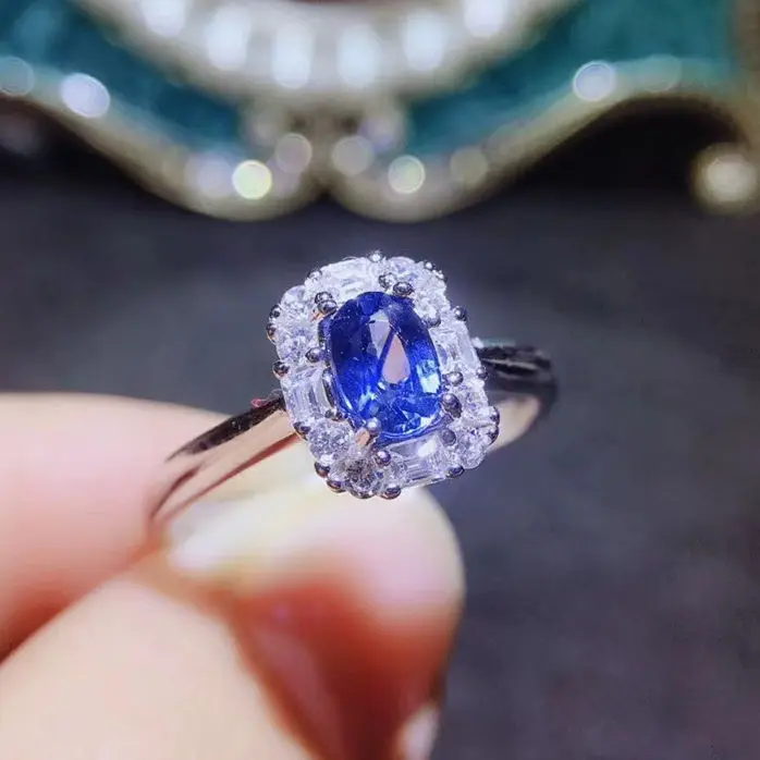 Женское кольцо с природным голубым сапфиром 0.6ct J8123106 | Украшения и аксессуары