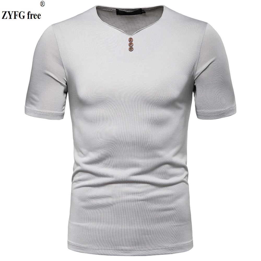 2019 summer men's tops short-sleeved T-shirts V-neck cotton polyester blend solid color T-shirt youth popular men t-shirts
2019 summer men's tops short-sleeved T-shirts V-neck cotton polyester blend solid color T-shirt youth popular men t-shirts