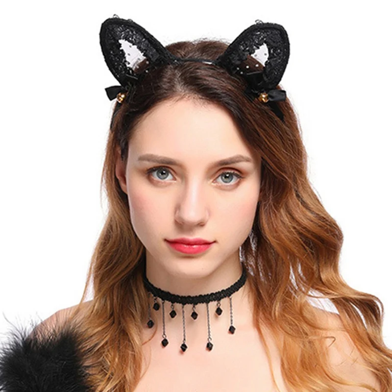 Black Blue Pink White Lace Cat Ears Head Bands With Bells Fashion Lady Girl Hairband Sexy Headband Party Hair Accessories
Black Blue Pink White Lace Cat Ears Head Bands With Bells Fashion Lady Girl Hairband Sexy Headband Party Hair Accessories