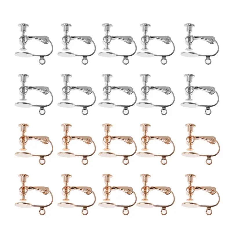 10Pcs Screw Ear Clip Earring Settings No Piercing Clip On Stud Earring Clips Blank Base Pad Jewelry Making Base Frame
10Pcs Screw Ear Clip Earring Settings No Piercing Clip On Stud Earring Clips Blank Base Pad Jewelry Making Base Frame