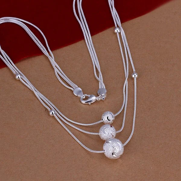 925 jewelry jewelry Necklace pendants Chains, 925 jewelry silver plated necklace Triple Lines Of Beans Necklace yiet zorn
925 jewelry jewelry Necklace pendants Chains, 925 jewelry silver plated necklace Triple Lines Of Beans Necklace yiet zorn