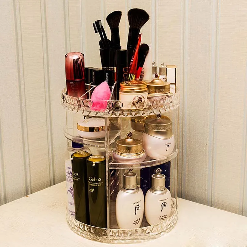 New Arrival Hot 360 Degree Rotating Cosmetic Organizer Make up Brush Holder Makeup Organizer Container Large Capacity Box
New Arrival Hot 360 Degree Rotating Cosmetic Organizer Make up Brush Holder Makeup Organizer Container Large Capacity Box