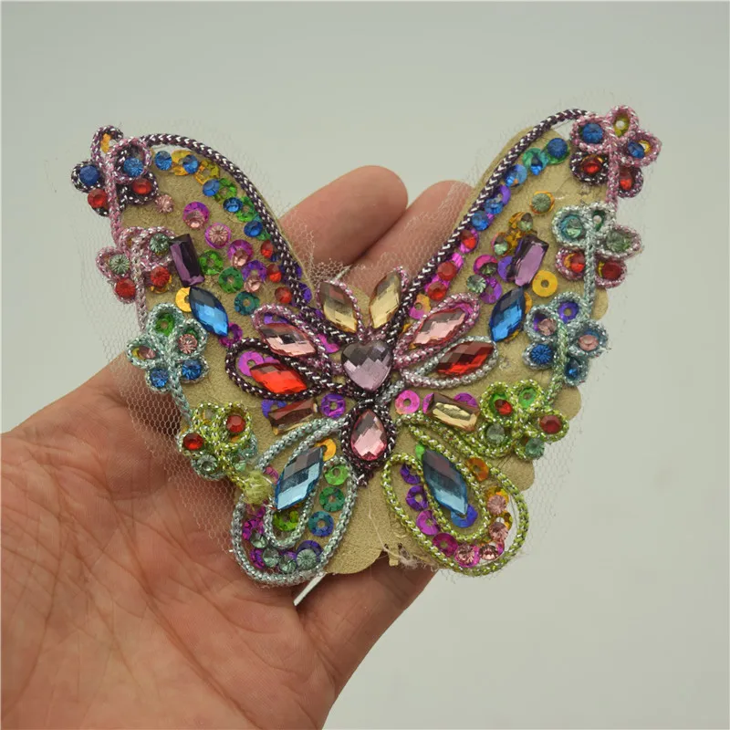 10Colored rhinestone Butterfly Sequin Beaded Applique Patch DIY Craft Sewing For bag shoes clothes 9.5*10cm
10Colored rhinestone Butterfly Sequin Beaded Applique Patch DIY Craft Sewing For bag shoes clothes 9.5*10cm