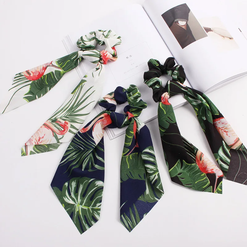 2019 Flamingo Flower Prints Hair Scarf Elastic Boho Streamers Bow Hair Bands Ties Scrunchie Ponytail Holder for Hair Accessories
2019 Flamingo Flower Prints Hair Scarf Elastic Boho Streamers Bow Hair Bands Ties Scrunchie Ponytail Holder for Hair Accessories