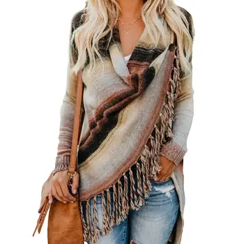 Fashion Women Striped Tassel Cape Shawl Long Sleeve Cardigan Knit Coat Outwear new
Fashion Women Striped Tassel Cape Shawl Long Sleeve Cardigan Knit Coat Outwear new