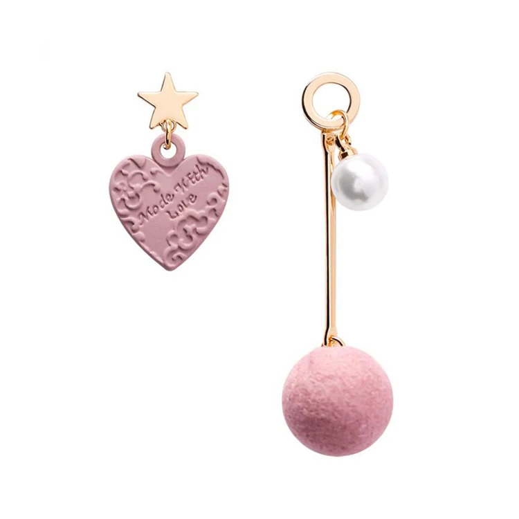 2018 Hot Sale Shiny Stars Asymmetric Long Lovely Heart Dangle Earrings Round Circle Pompon Ball Pendientes Mujer Moda Jewelry
2018 Hot Sale Shiny Stars Asymmetric Long Lovely Heart Dangle Earrings Round Circle Pompon Ball Pendientes Mujer Moda Jewelry
