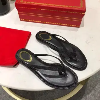 Designer Shoes Women Luxury 2019 Flip Flops Women Thong Slides Full Crystal Rhinstones Shoes Women Brand Flats Beach Slipper
Designer Shoes Women Luxury 2019 Flip Flops Women Thong Slides Full Crystal Rhinstones Shoes Women Brand Flats Beach Slipper