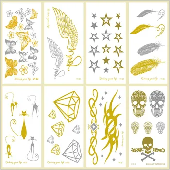 Rocooart Small Gold Temporary Tattoo Metallic Feathers Tatouage Diamond Fake Tattoo Silver Skull Flash Taty Body Tatoo Stickers
Rocooart Small Gold Temporary Tattoo Metallic Feathers Tatouage Diamond Fake Tattoo Silver Skull Flash Taty Body Tatoo Stickers