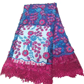 African lace fabric guipure cord lace embroidered tulle fabric with stones high quality for women dress H865-1
African lace fabric guipure cord lace embroidered tulle fabric with stones high quality for women dress H865-1