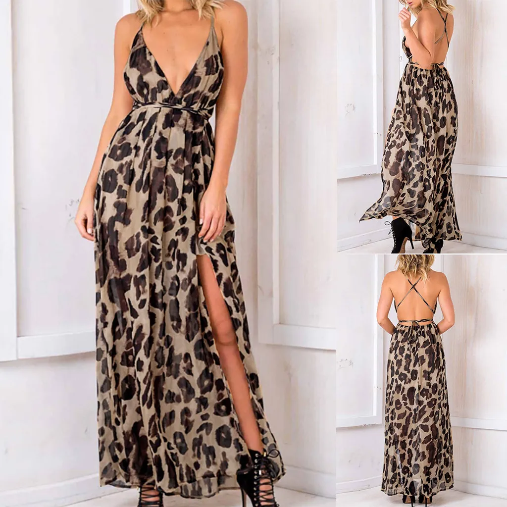 2019 Women's Fashion New Casual Dress Summer Fashion Leopard Sleeveless Halter V-Neck Plus Size Elegant Long Vestidos Verano 4#2
2019 Women's Fashion New Casual Dress Summer Fashion Leopard Sleeveless Halter V-Neck Plus Size Elegant Long Vestidos Verano 4#2