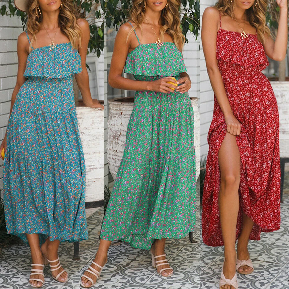 Women Long Dress Floral Boho Sleeveless High Waist Sexy Ladies Evening Party Clubwear Femme Casual Summer Long Dress
Women Long Dress Floral Boho Sleeveless High Waist Sexy Ladies Evening Party Clubwear Femme Casual Summer Long Dress