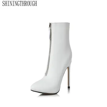 Tgenuine Leather Women Ankle Instep Zipper Boots Fashion Sexy High Heel Womn Shoes Spring Autumn Party Dancing Shoes
Tgenuine Leather Women Ankle Instep Zipper Boots Fashion Sexy High Heel Womn Shoes Spring Autumn Party Dancing Shoes