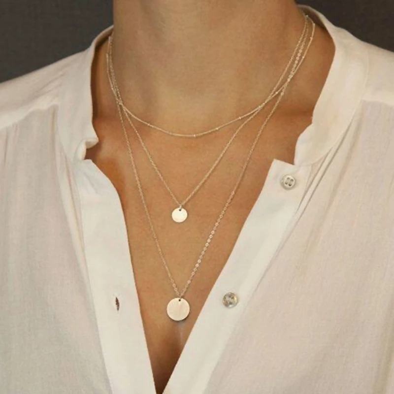 Miage Bohemia Smiple Multi-layer Cool Summer Geometry Round Coin Pendant Clavicle Necklace Women Popular Jewelry Accessories
Miage Bohemia Smiple Multi-layer Cool Summer Geometry Round Coin Pendant Clavicle Necklace Women Popular Jewelry Accessories