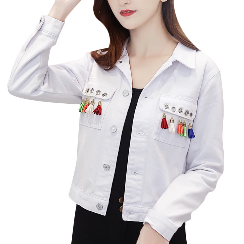 White Blue Denim Jacket Women Short Jeans Overcoat Ladies Jackets Tops Turn Down Collar Slim Jeans Top For Women High Quality
White Blue Denim Jacket Women Short Jeans Overcoat Ladies Jackets Tops Turn Down Collar Slim Jeans Top For Women High Quality