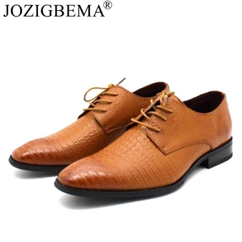 JOZIGBEMA New Fashion Casual Mens Dress Shoes Genuine Leather Crocodile Lace-up Italian Stylist Flat Formal Oxfords Wedding shoe
JOZIGBEMA New Fashion Casual Mens Dress Shoes Genuine Leather Crocodile Lace-up Italian Stylist Flat Formal Oxfords Wedding shoe