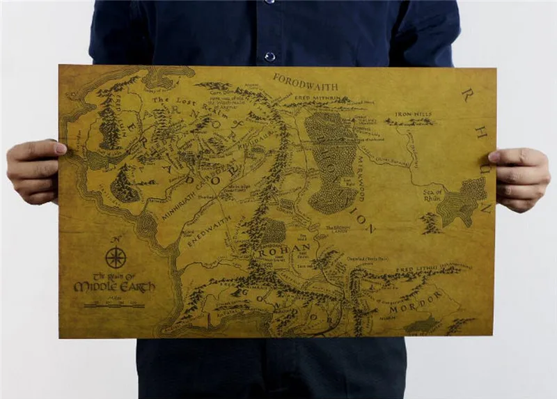 Vintage MIDDLE EARTH MAP On The Lord of the Rings Poster Home Decor Wall Sticker 51x35cm Retro Kraft Paper
Vintage MIDDLE EARTH MAP On The Lord of the Rings Poster Home Decor Wall Sticker 51x35cm Retro Kraft Paper
