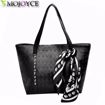 Fashion PU Leather Women Skull Bag Female Solid Punk Shoulder Bag Soft Women Handbags Black Large Ladies Tote Sac a Main
Fashion PU Leather Women Skull Bag Female Solid Punk Shoulder Bag Soft Women Handbags Black Large Ladies Tote Sac a Main