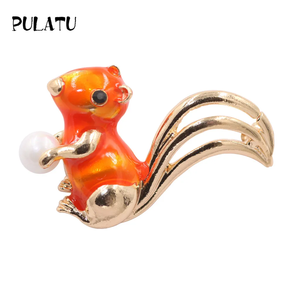 PULATU Enamel Little Squirrel Brooch Pins for Women Fashion Pearl Animal Design Brooches Kid's Clothing Accessories
PULATU Enamel Little Squirrel Brooch Pins for Women Fashion Pearl Animal Design Brooches Kid's Clothing Accessories