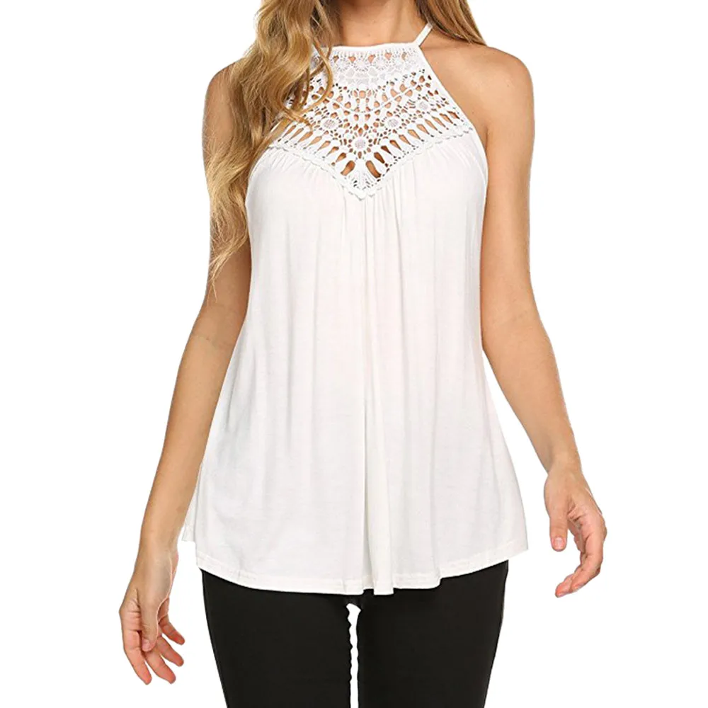 Fashion Lace Shirt Women Summer Sleeveless Halter Blouses Tops Women's Loose Casual Off Shoulder Shirts Blusa Feminina #YL
Fashion Lace Shirt Women Summer Sleeveless Halter Blouses Tops Women's Loose Casual Off Shoulder Shirts Blusa Feminina #YL