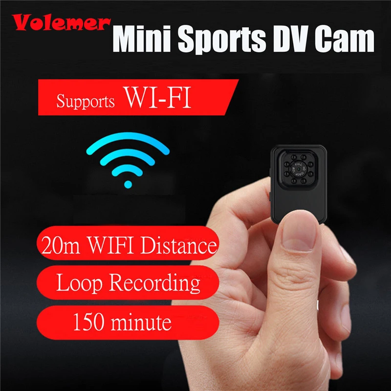Volemer R3 WiFi Mini Camera HD 1080P Micro Camera Infrared Night Vision Mini Sports DV Cam Loop Recording for Hiking Riding
Volemer R3 WiFi Mini Camera HD 1080P Micro Camera Infrared Night Vision Mini Sports DV Cam Loop Recording for Hiking Riding