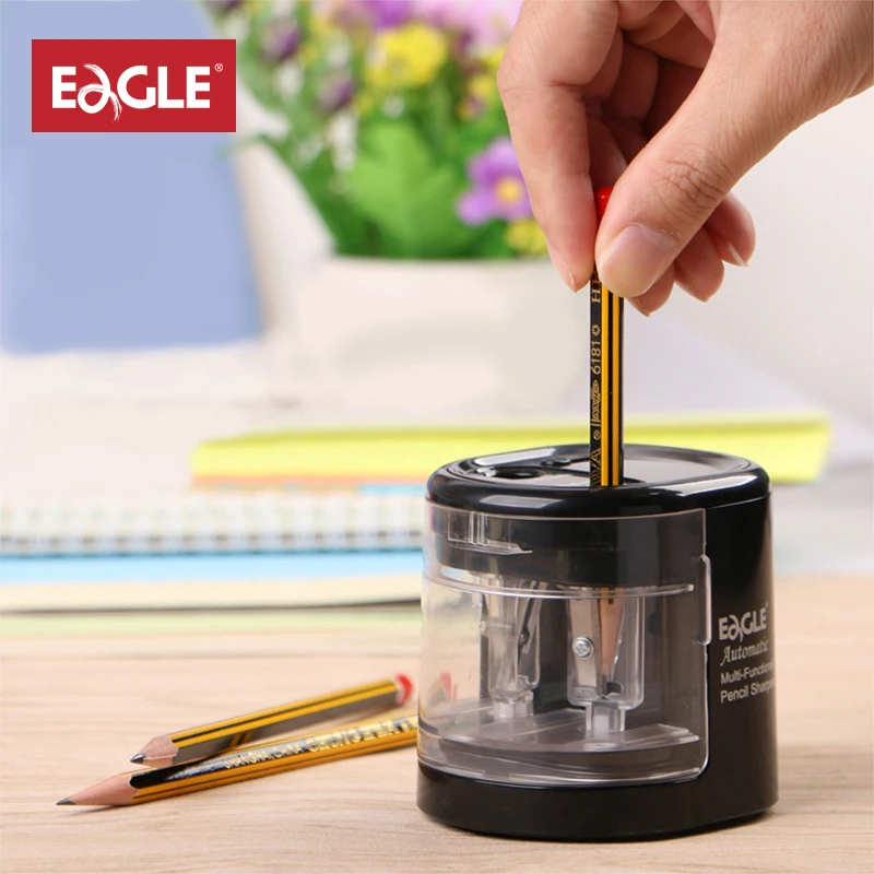 Plastic Portable Auto Dual Hole Heavy Duty Electric Pencil Sharpener for 6-12mm 