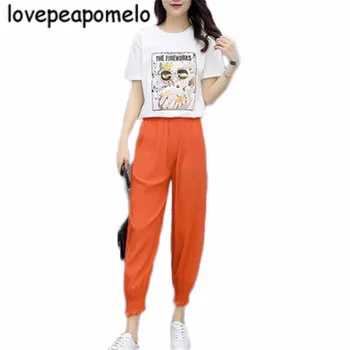 Summer Costumas Women's Suit Large Size Casual Print Pullover And Halen Lankle-Lengh Pants Sets Loose Plus Size Women's Suit 294
Summer Costumas Women's Suit Large Size Casual Print Pullover And Halen Lankle-Lengh Pants Sets Loose Plus Size Women's Suit 294