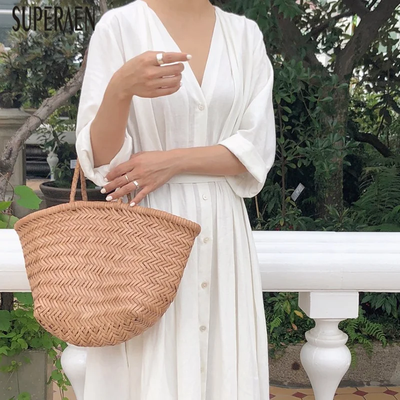 SuperAen Korean Style Women Fashion Dress Solid Color Cotton Casual Ladies Long Dress V-neck Loose Women Clothing New 2018
SuperAen Korean Style Women Fashion Dress Solid Color Cotton Casual Ladies Long Dress V-neck Loose Women Clothing New 2018