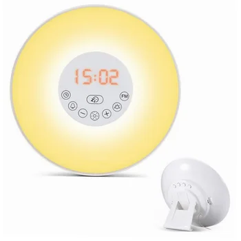 Simulation Sunrise Alarm Clock with FM Radio Touch Control Nature Sounds Snooze Wake Up Colorful Light Digital Alarm Clock
Simulation Sunrise Alarm Clock with FM Radio Touch Control Nature Sounds Snooze Wake Up Colorful Light Digital Alarm Clock