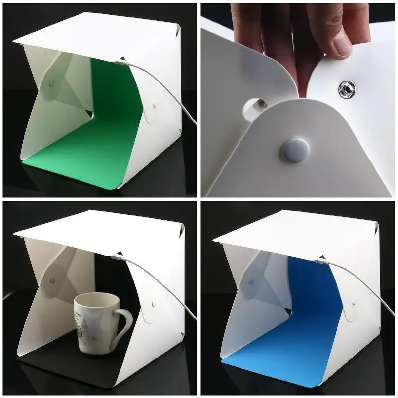 24 x 24 x 22cmPortable Folding Photo Studio LED Light Box Softbox Kit Built-in Photography Backdrop Mini Photo Studio
24 x 24 x 22cmPortable Folding Photo Studio LED Light Box Softbox Kit Built-in Photography Backdrop Mini Photo Studio