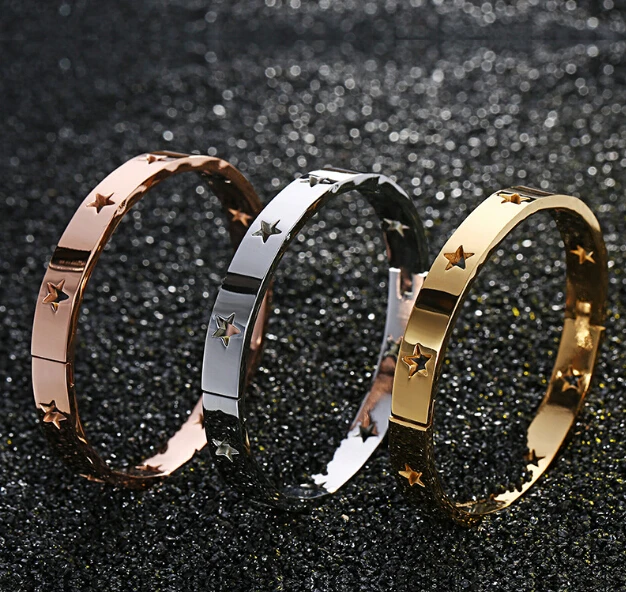 Somsoar Jewelry five-pointed star Hollow out Stainless Steel Bracelet Bangle for Christmas Gift as Women Gift 10pcs/lot
Somsoar Jewelry five-pointed star Hollow out Stainless Steel Bracelet Bangle for Christmas Gift as Women Gift 10pcs/lot