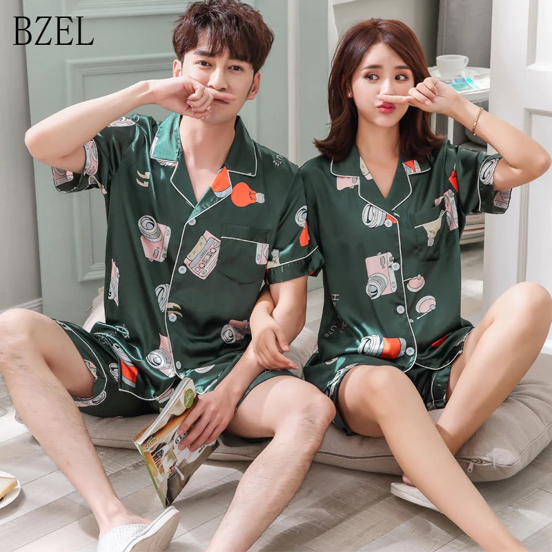 Пижамный комплект BZEL с мультяшным принтом для мужчин и женщин из 2 предметов