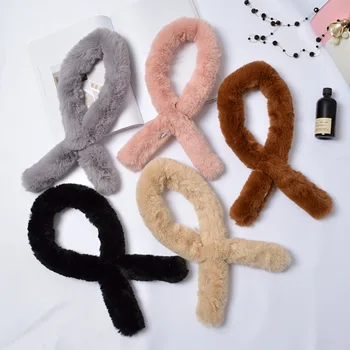 2019 plush scarf female wild solid color texture furry rabbit fur warm thick autumn and winter wild scarf cross scarf 
2019 plush scarf female wild solid color texture furry rabbit fur warm thick autumn and winter wild scarf cross scarf