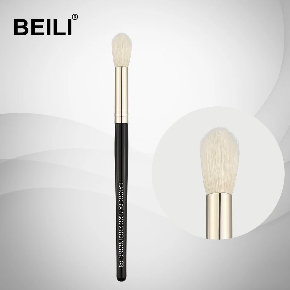 BEILI 1 Piece Goat Hair Black handle Silver ferrule Highlight Large blending Single Makeup Brushes 08
BEILI 1 Piece Goat Hair Black handle Silver ferrule Highlight Large blending Single Makeup Brushes 08